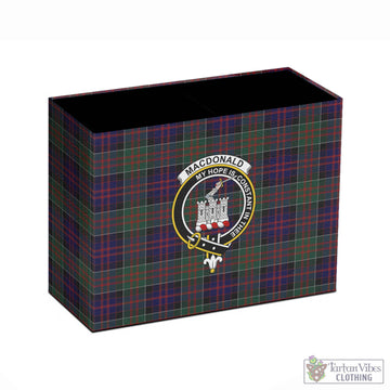 Tartan Vibes Clothing MacDonald of Clan Ranald Tartan Pen Holder with Family Crest