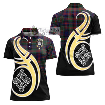 MacDonald (McDonald) of Clanranald Tartan Women's Polo Shirt with Family Crest and Celtic Symbol Style