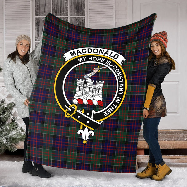 MacDonald (McDonald) of Clanranald Tartan Blanket with Family Crest