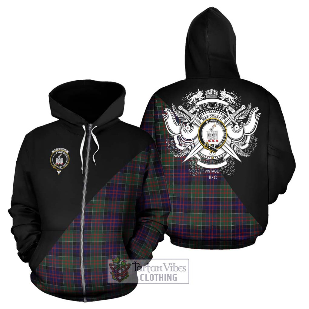 MacDonald (McDonald) of Clanranald Tartan Hoodie with Family Crest and Military Logo Style - Tartanvibesclothing Shop