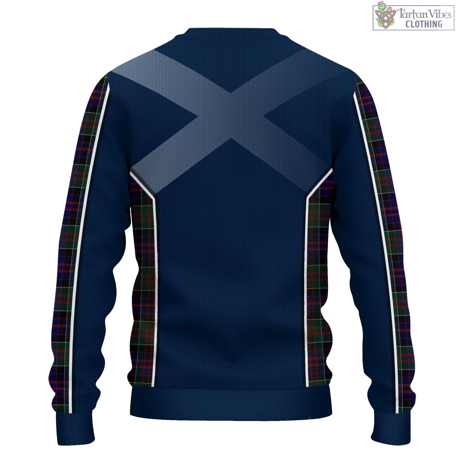 Tartan Vibes Clothing MacDonald of Clan Ranald Tartan Knitted Sweatshirt with Family Crest and Scottish Thistle Vibes Sport Style
