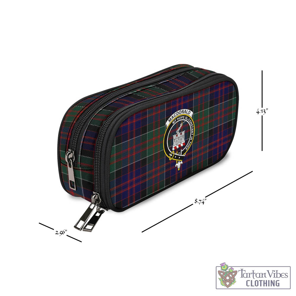 Tartan Vibes Clothing MacDonald of Clan Ranald Tartan Pen and Pencil Case with Family Crest