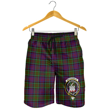MacDonald of Clan Ranald Modern Tartan Mens Shorts with Family Crest
