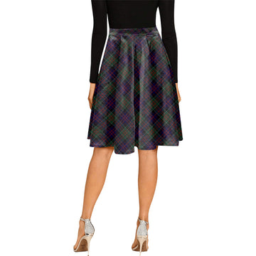 MacDonald (McDonald) of Clanranald Tartan Melete Pleated Midi Skirt Cross Style