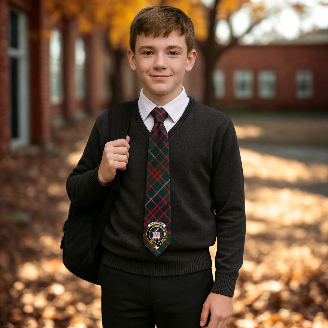 MacDonald of Clanranald Tartan Tie & Sweater Combo
