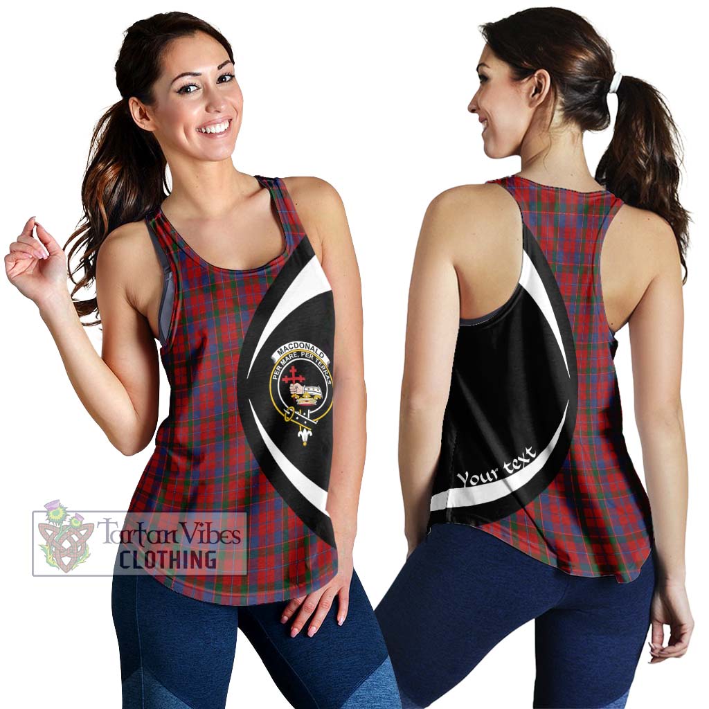 MacDonald of Glenaladale Tartan Women's Racerback Tanks with Family Crest Circle Style 4XL - Tartan Vibes Clothing