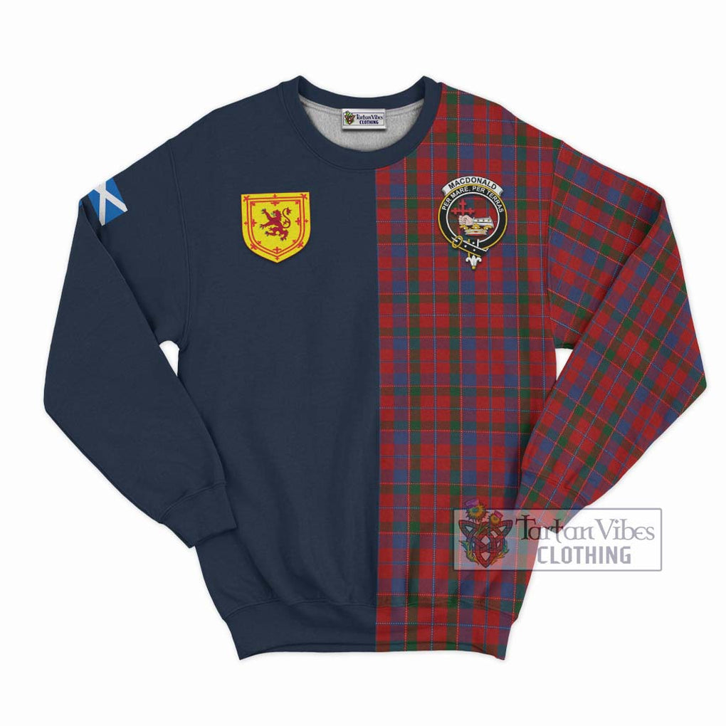 Tartan Vibes Clothing MacDonald of Glenaladale Tartan Sweatshirt with Scottish Lion Royal Arm Half Style