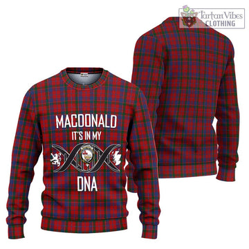 MacDonald of Glenaladale Tartan Knitted Sweater with Family Crest DNA In Me Style Unisex - Tartanvibesclothing Shop