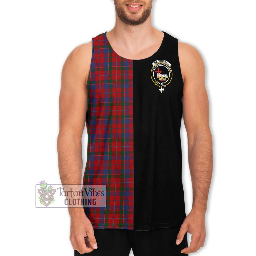 MacDonald of Glenaladale Tartan Men's Tank Top with Family Crest and Half Of Me Style Men - Tartanvibesclothing Shop