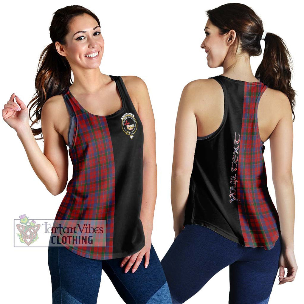 MacDonald of Glenaladale Tartan Women's Racerback Tanks with Family Crest and Half Of Me Style 4XL - Tartanvibesclothing Shop