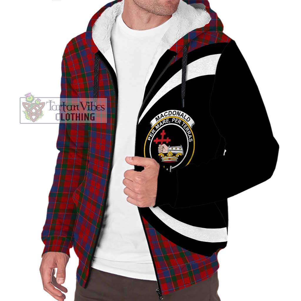 MacDonald of Glenaladale Tartan Sherpa Hoodie with Family Crest Circle Style Unisex S - Tartan Vibes Clothing