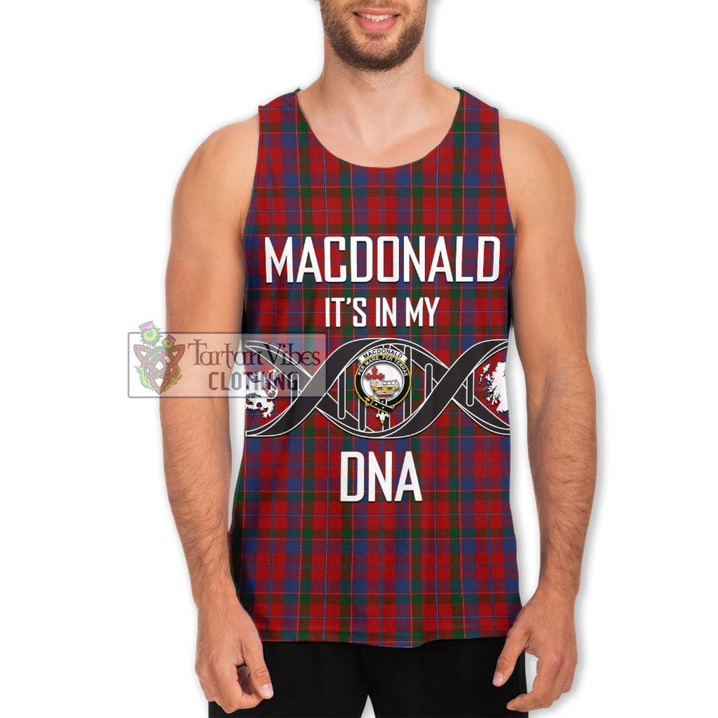 MacDonald of Glenaladale Tartan Men's Tank Top with Family Crest DNA In Me Style Men - Tartanvibesclothing Shop