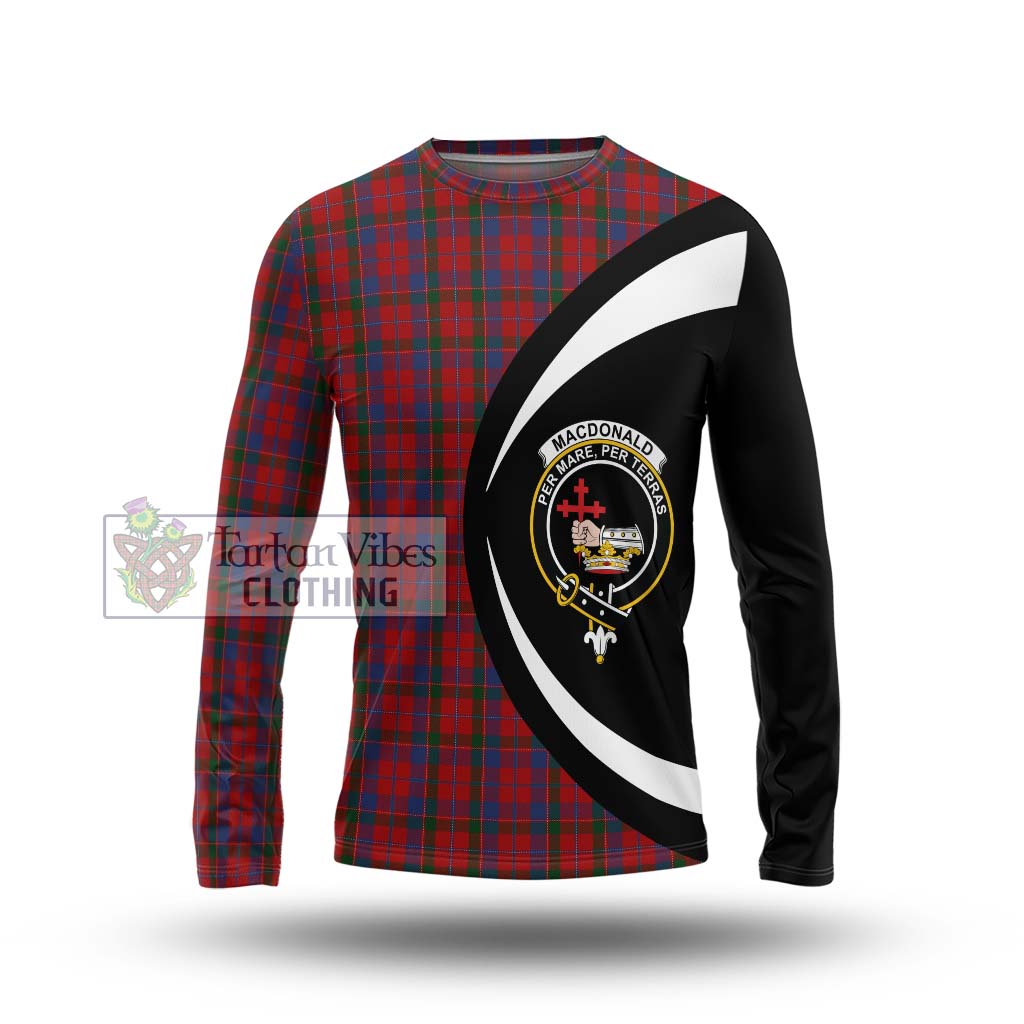 MacDonald of Glenaladale Tartan Long Sleeve T-Shirt with Family Crest Circle Style Unisex - Tartan Vibes Clothing