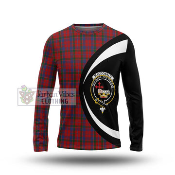 MacDonald of Glenaladale Tartan Long Sleeve T-Shirt with Family Crest Circle Style Unisex - Tartan Vibes Clothing