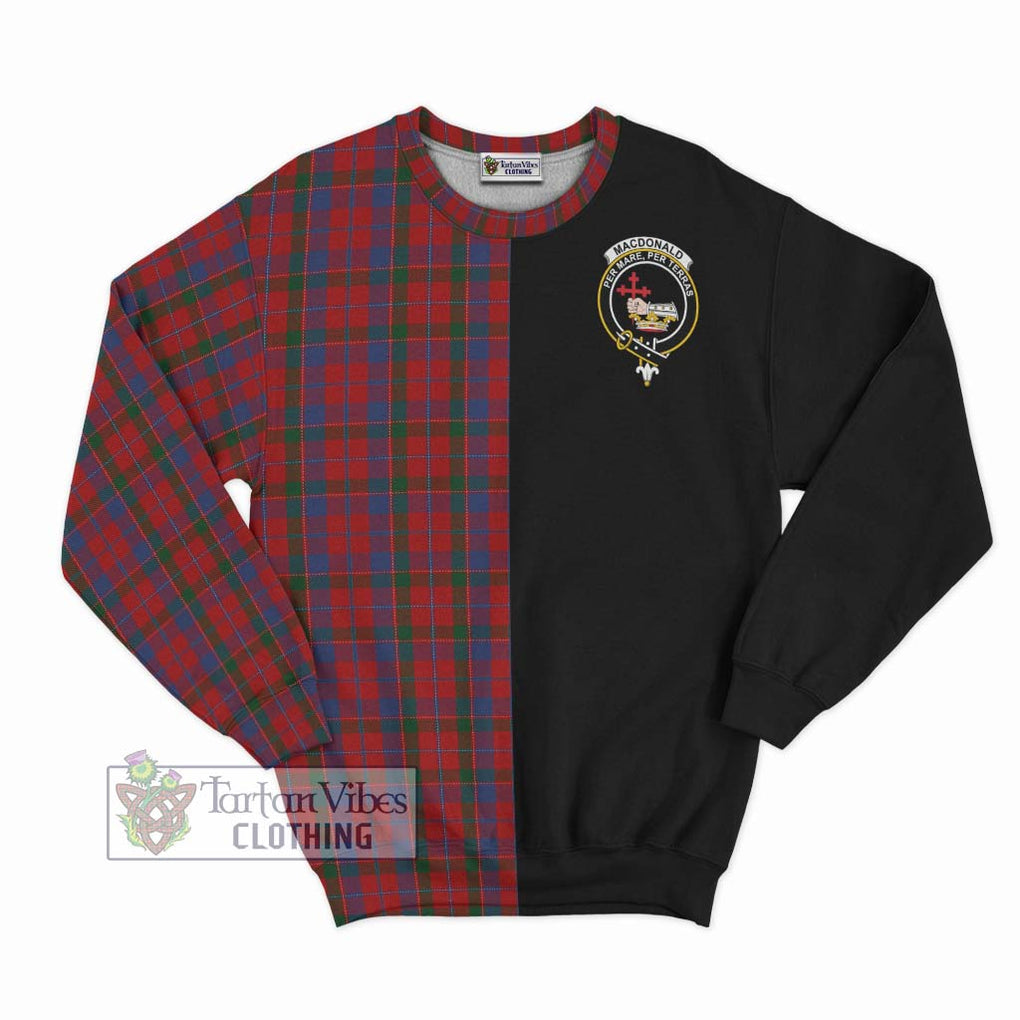 MacDonald of Glenaladale Tartan Sweatshirt with Family Crest and Half Of Me Style - Tartanvibesclothing Shop