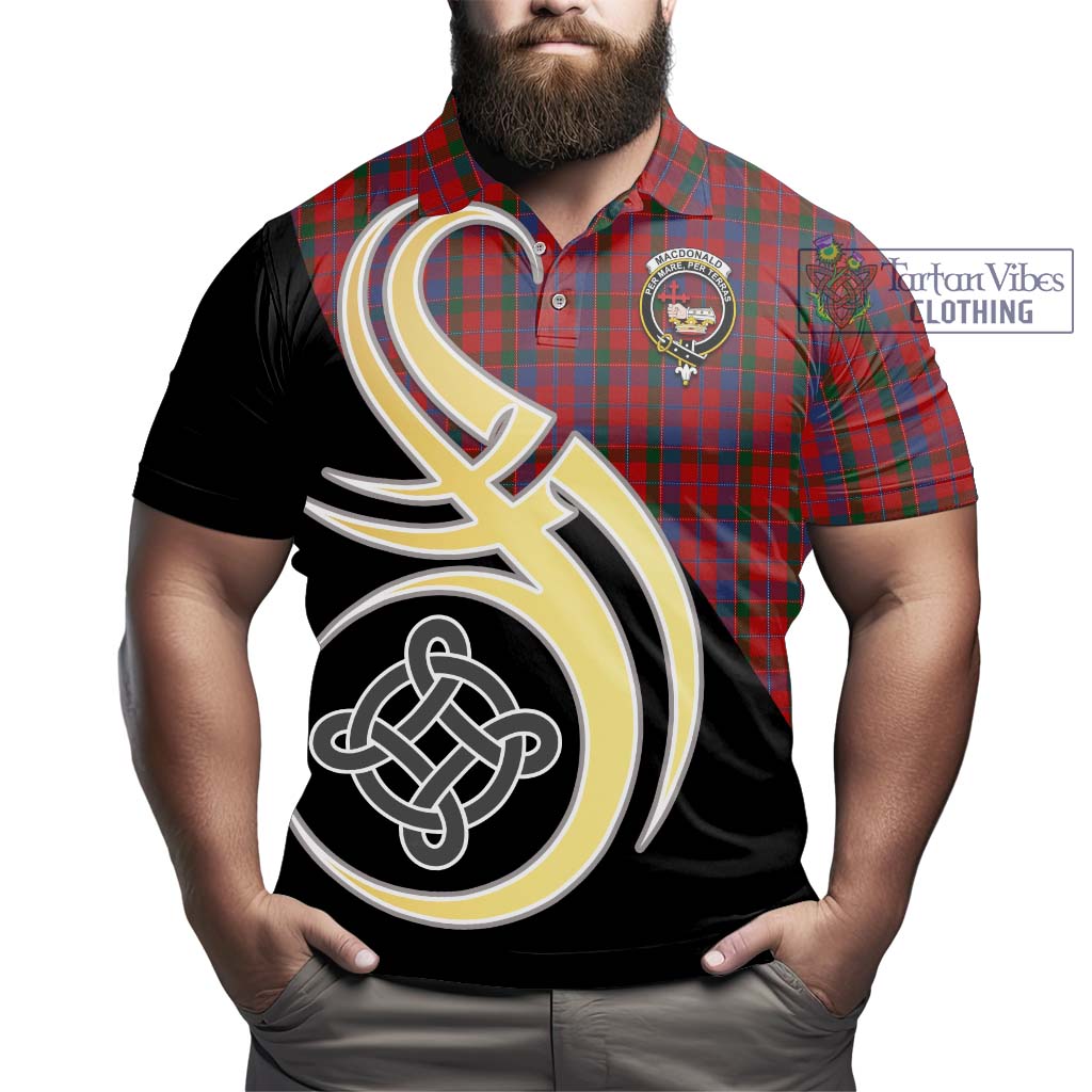 MacDonald of Glenaladale Tartan Polo Shirt with Family Crest and Celtic Symbol Style - Tartan Vibes Clothing
