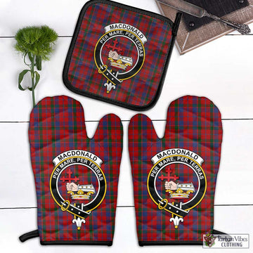 MacDonald of Glenaladale Tartan Combo Oven Mitt & Pot-Holder with Family Crest Combo 1 Oven Mitt & 1 Pot-Holder Black - Tartan Vibes Clothing