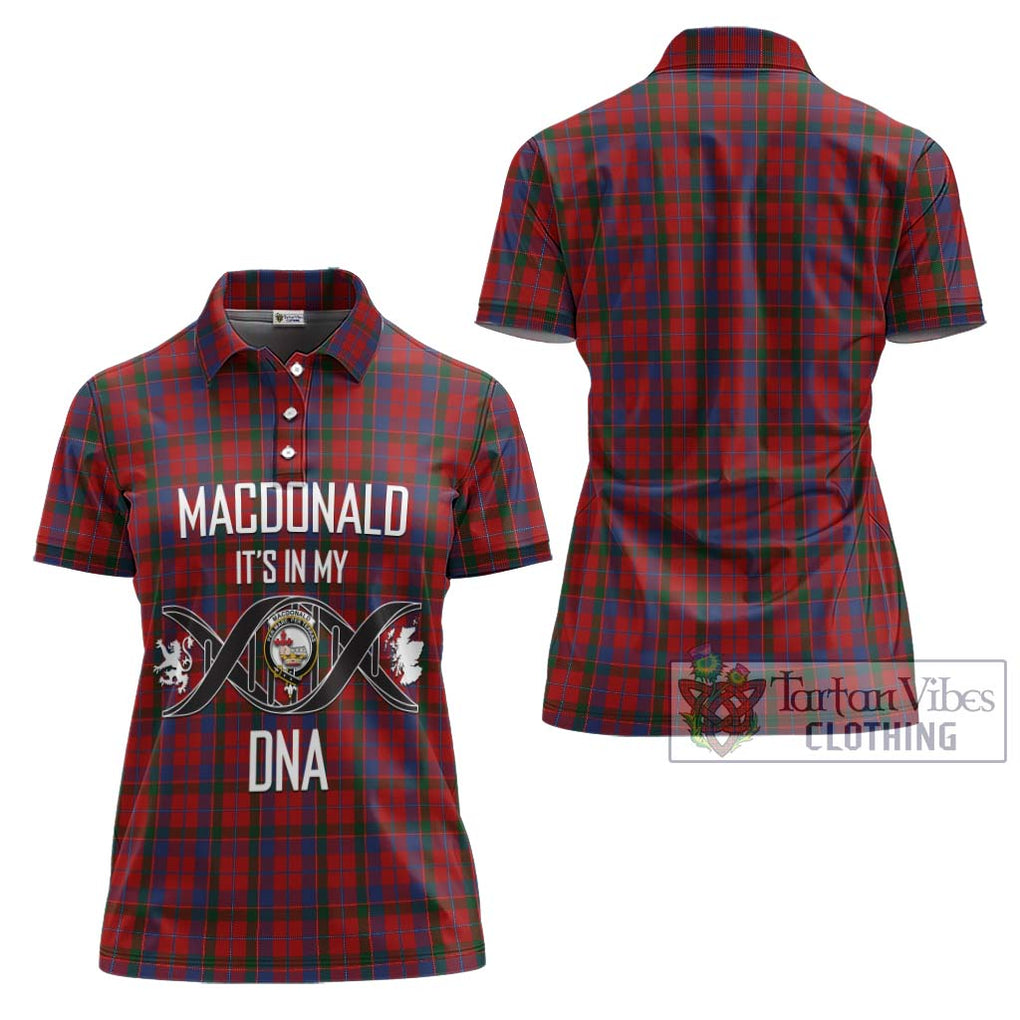 MacDonald of Glenaladale Tartan Women's Polo Shirt with Family Crest DNA In Me Style - Tartanvibesclothing Shop