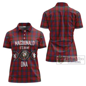 MacDonald of Glenaladale Tartan Women's Polo Shirt with Family Crest DNA In Me Style - Tartanvibesclothing Shop