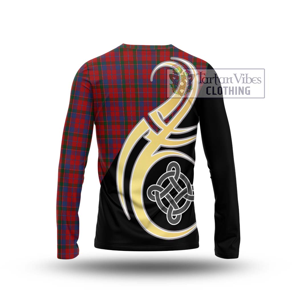 MacDonald of Glenaladale Tartan Long Sleeve T-Shirt with Family Crest and Celtic Symbol Style - Tartan Vibes Clothing
