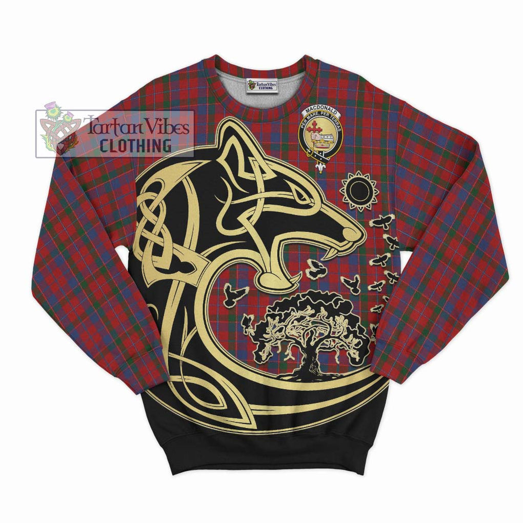 MacDonald of Glenaladale Tartan Sweatshirt with Family Crest Celtic Wolf Style - Tartan Vibes Clothing