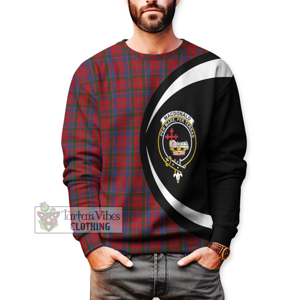 MacDonald of Glenaladale Tartan Sweatshirt with Family Crest Circle Style - Tartan Vibes Clothing
