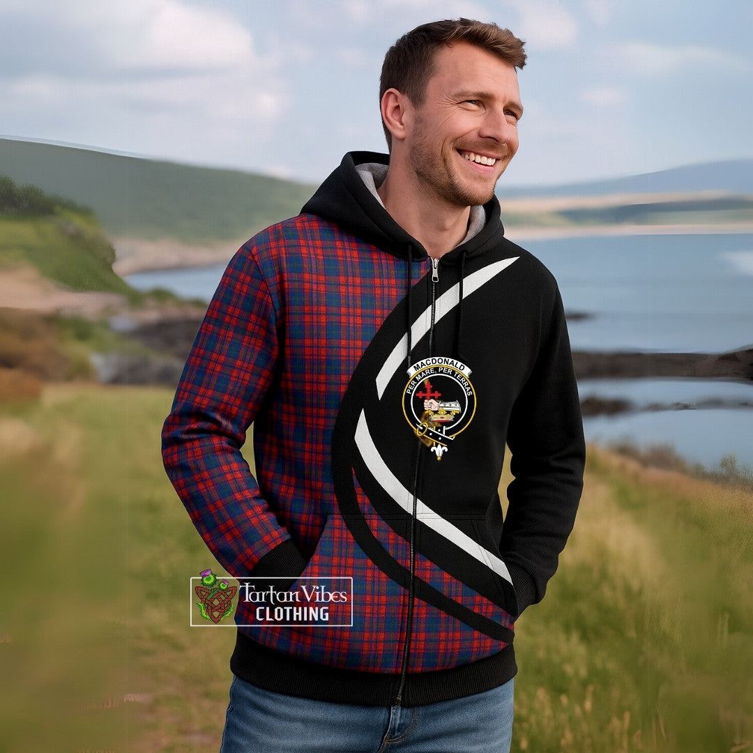 MacDonald of Glenaladale Tartan Knitted Hoodie with Family Crest Circle Style