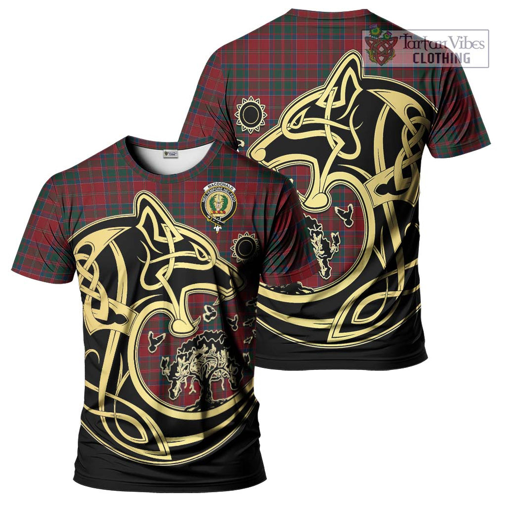 MacDonald (McDonald) of Glencoe Tartan T-Shirt with Family Crest Celtic Wolf Style Kid's Shirt - Tartan Vibes Clothing