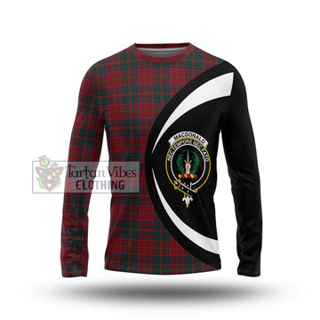 MacDonald (McDonald) of Glencoe Tartan Long Sleeve T-Shirt with Family Crest Circle Style