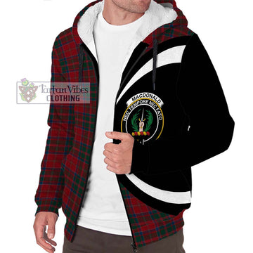 MacDonald (McDonald) of Glencoe Tartan Sherpa Hoodie with Family Crest Circle Style