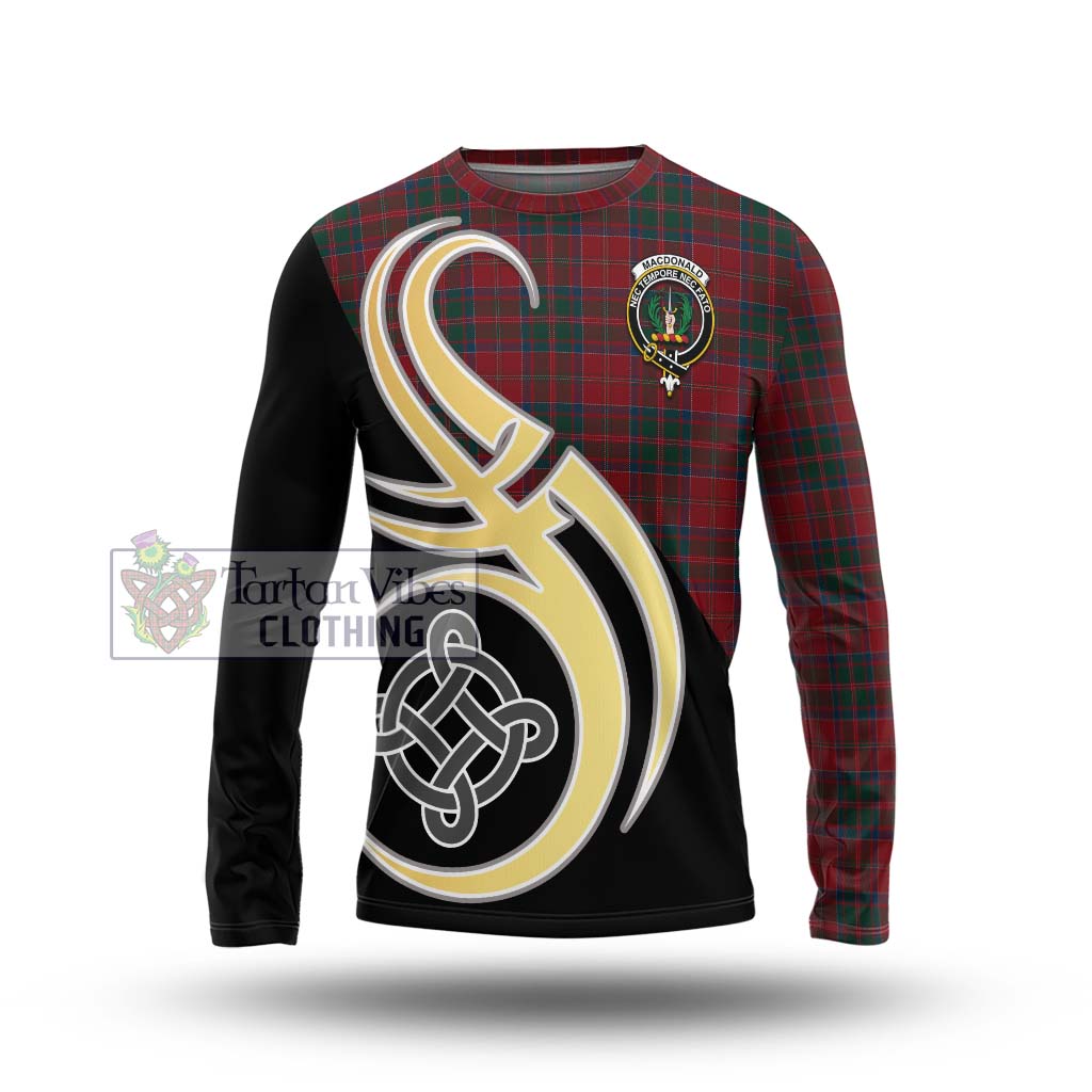MacDonald (McDonald) of Glencoe Tartan Long Sleeve T-Shirt with Family Crest and Celtic Symbol Style Unisex - Tartan Vibes Clothing