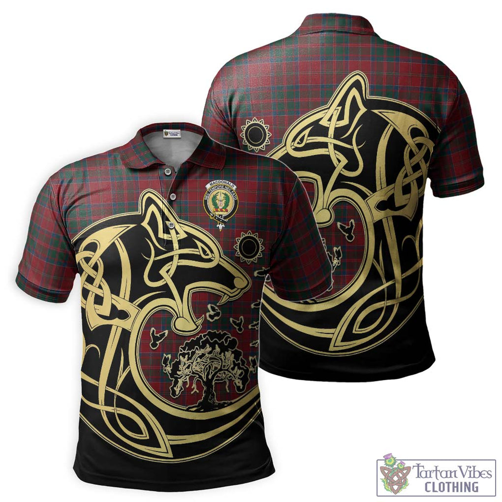 MacDonald (McDonald) of Glencoe Tartan Polo Shirt with Family Crest Celtic Wolf Style Kid - Tartanvibesclothing Shop