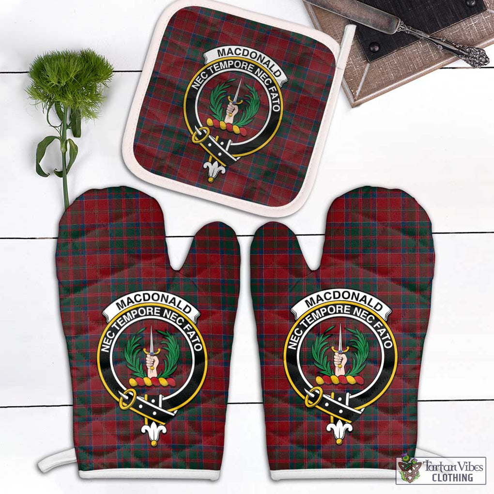 MacDonald (McDonald) of Glencoe Tartan Combo Oven Mitt & Pot-Holder with Family Crest Combo 1 Oven Mitt & 1 Pot-Holder White - Tartan Vibes Clothing