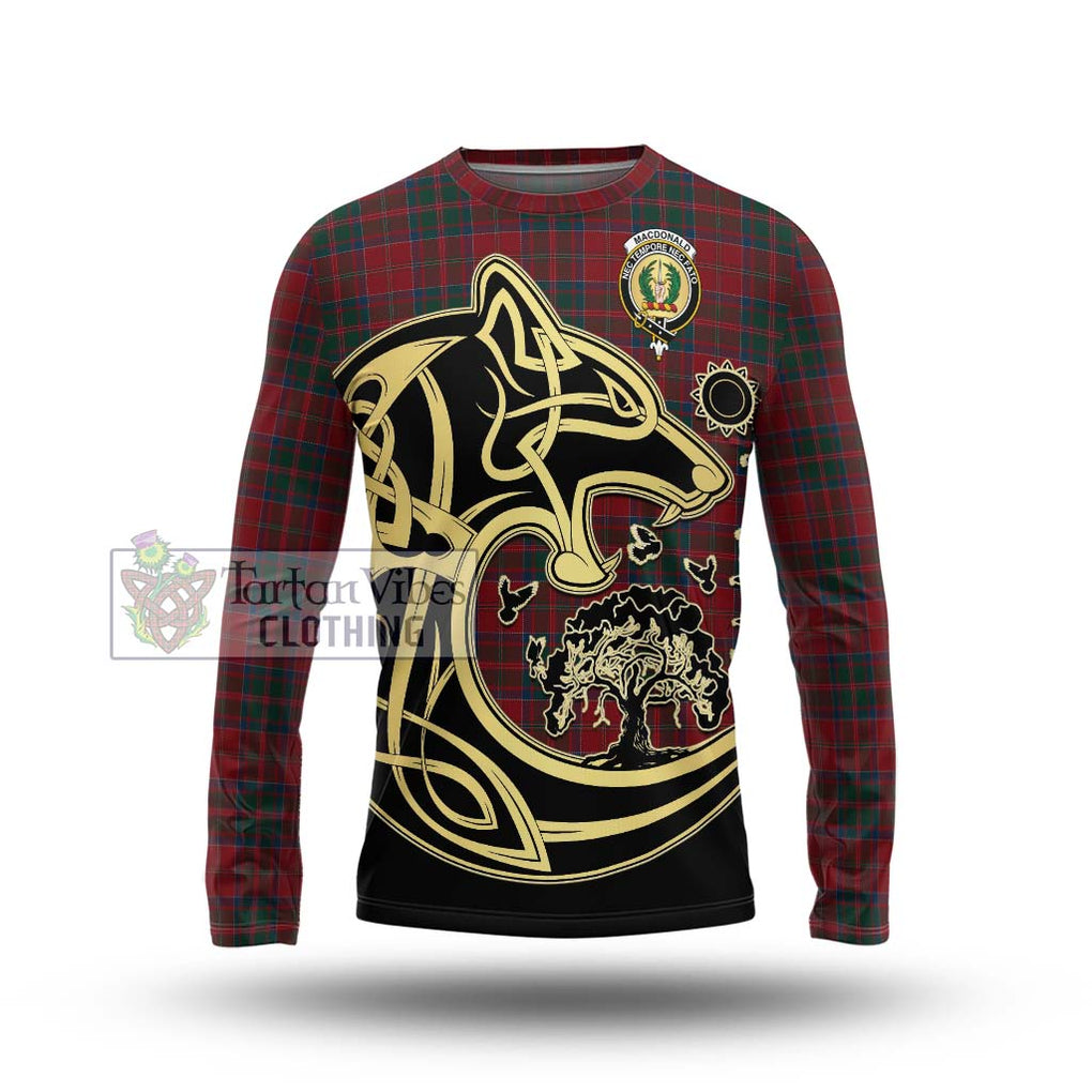 MacDonald (McDonald) of Glencoe Tartan Long Sleeve T-Shirt with Family Crest Celtic Wolf Style Unisex - Tartan Vibes Clothing