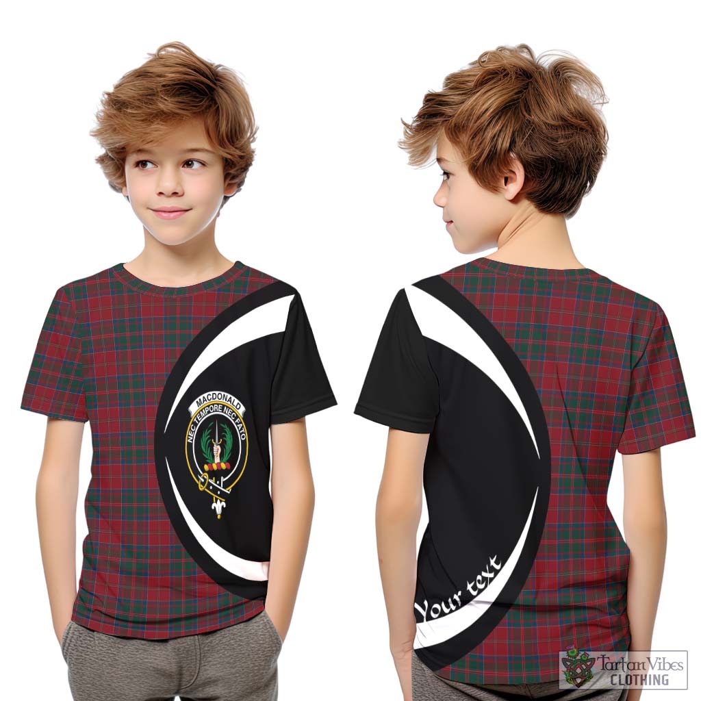 MacDonald (McDonald) of Glencoe Tartan Kid T-Shirt with Family Crest Circle Style Youth XL Size14 - Tartan Vibes Clothing