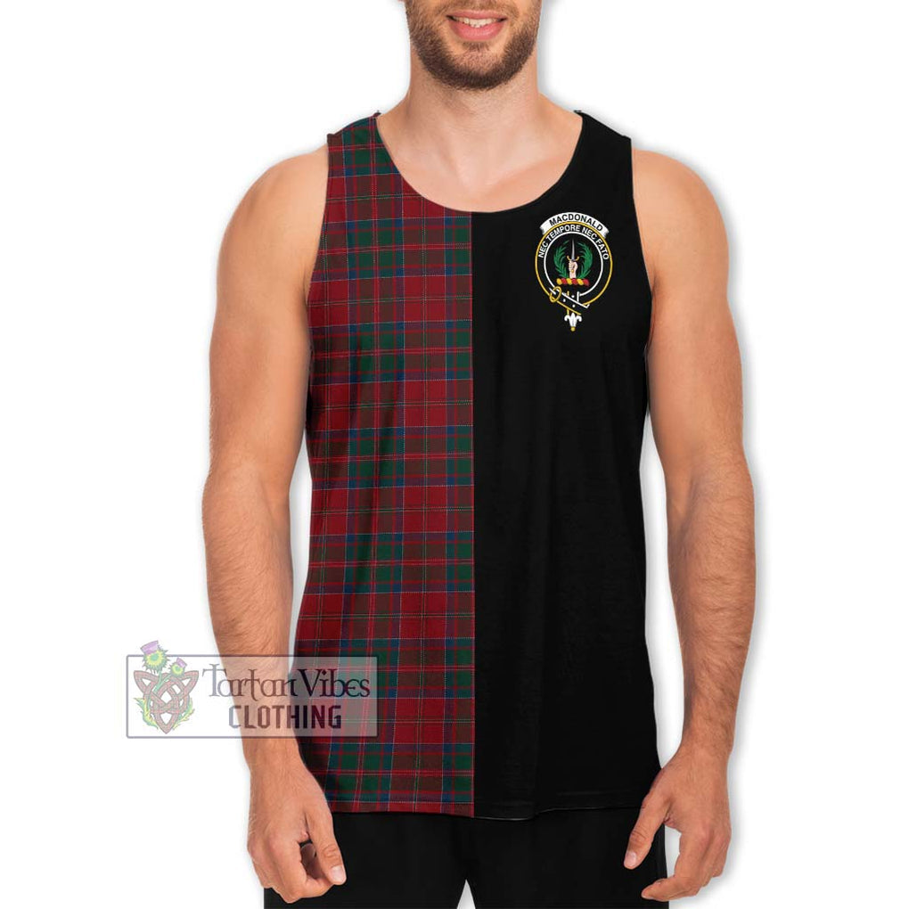 MacDonald (McDonald) of Glencoe Tartan Men's Tank Top with Family Crest and Half Of Me Style Men - Tartanvibesclothing Shop