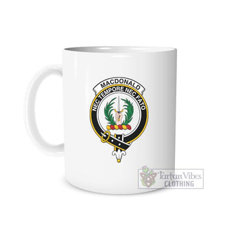MacDonald (McDonald) of Glencoe Family Crest Ceramic Mug White - 2D-tartanvibesclothing