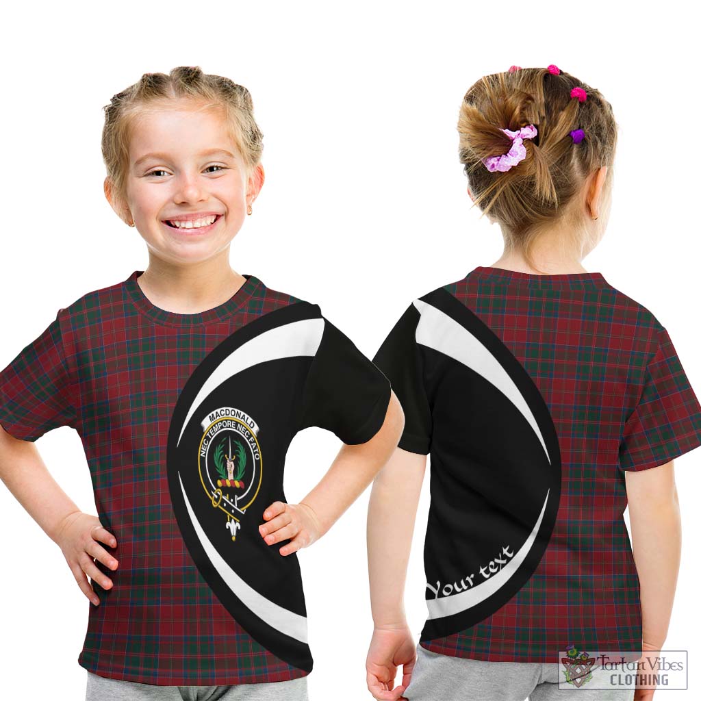 MacDonald (McDonald) of Glencoe Tartan Kid T-Shirt with Family Crest Circle Style - Tartan Vibes Clothing