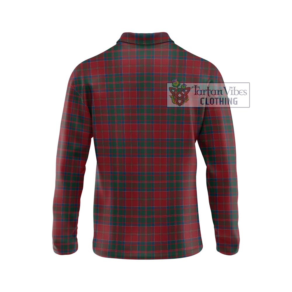 MacDonald (McDonald) of Glencoe Tartan Long Sleeve Polo Shirt with Family Crest DNA In Me Style - Tartanvibesclothing Shop
