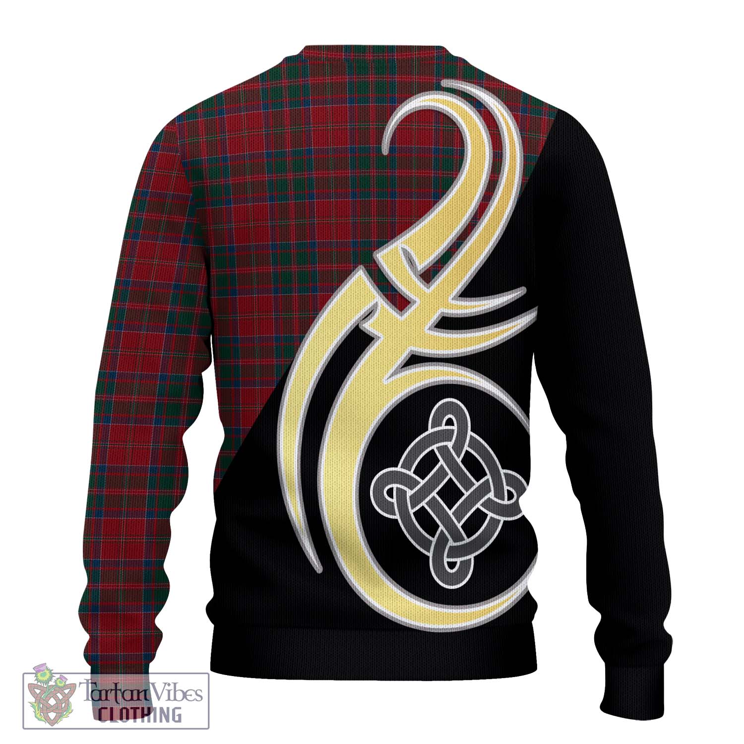 MacDonald (McDonald) of Glencoe Tartan Knitted Sweater with Family Crest and Celtic Symbol Style - Tartan Vibes Clothing