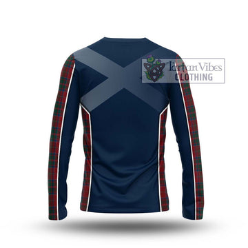 MacDonald (McDonald) of Glencoe Tartan Long Sleeve T-Shirt with Family Crest and Lion Rampant Vibes Sport Style