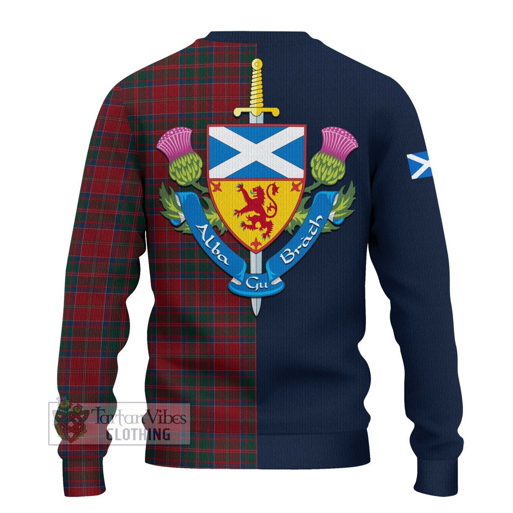 Tartan Vibes Clothing MacDonald of Glencoe Tartan Knitted Sweater with Scottish Lion Royal Arm Half Style