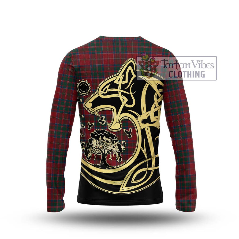 MacDonald (McDonald) of Glencoe Tartan Long Sleeve T-Shirt with Family Crest Celtic Wolf Style - Tartan Vibes Clothing