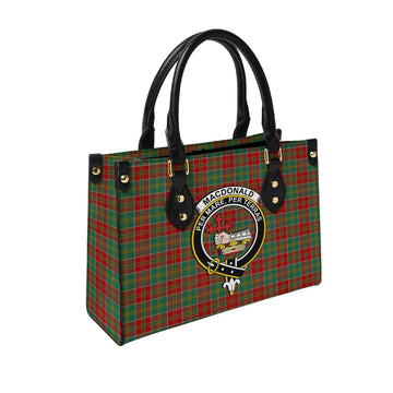 MacDonald of Kingsburgh Tartan Leather Bag with Family Crest