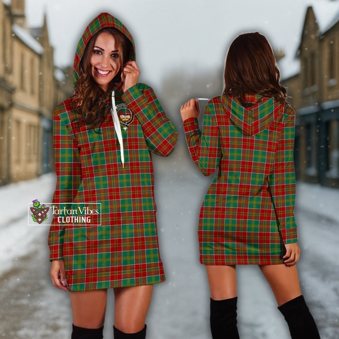 MacDonald of Kingsburgh Tartan Hoodie Dress with Family Crest