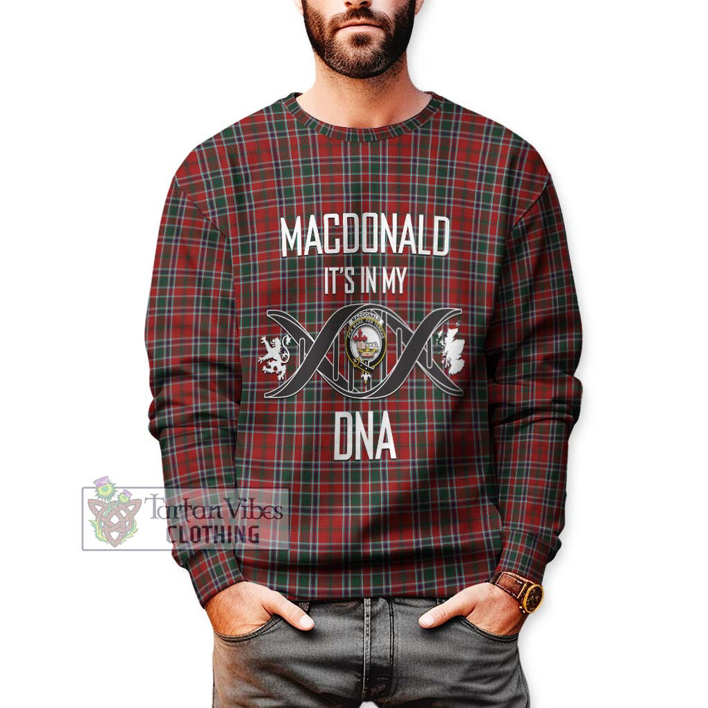 MacDonald of Lochmaddy Tartan Sweatshirt with Family Crest DNA In Me Style Unisex - Tartanvibesclothing Shop
