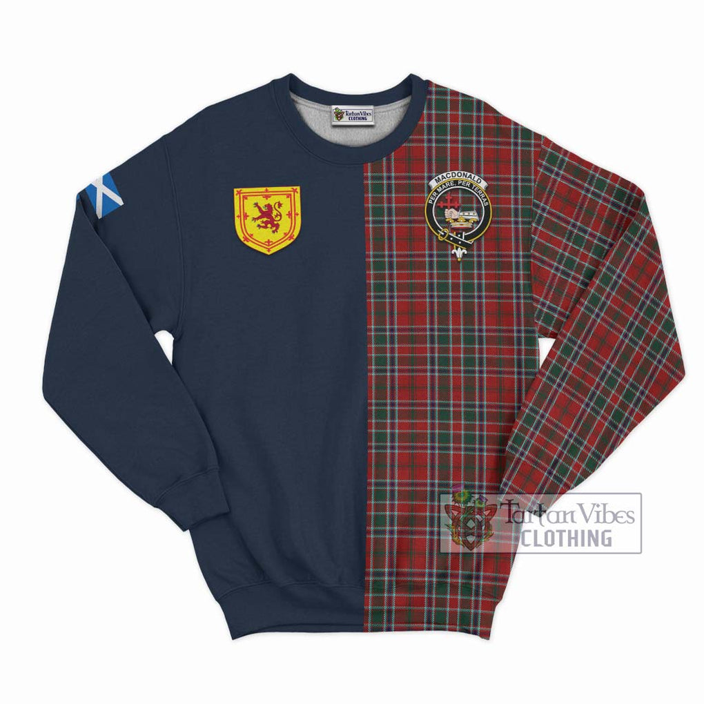 Tartan Vibes Clothing MacDonald of Lochmaddy Tartan Sweatshirt with Scottish Lion Royal Arm Half Style