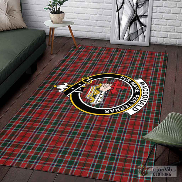 MacDonald of Lochmaddy Tartan Area Rug with Family Crest