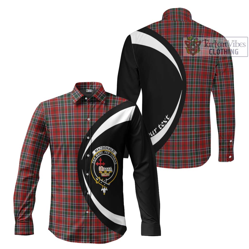 MacDonald of Lochmaddy Tartan Long Sleeve Button Up with Family Crest Circle Style Men's Shirt S - Tartan Vibes Clothing