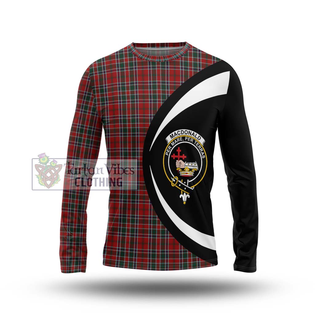 MacDonald of Lochmaddy Tartan Long Sleeve T-Shirt with Family Crest Circle Style Unisex - Tartan Vibes Clothing